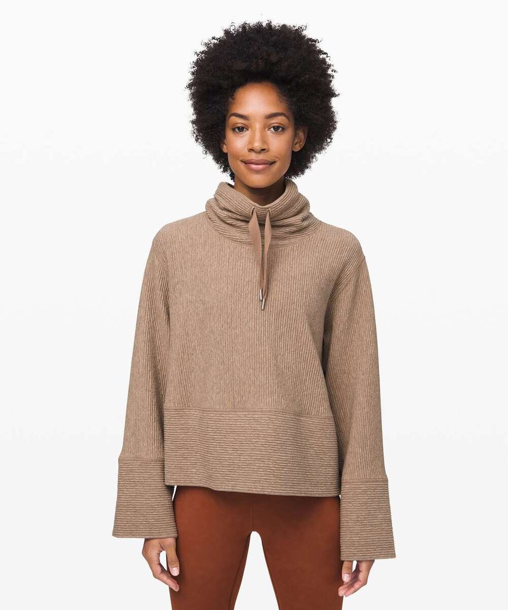 Lululemon Retreat Yourself Pullover Heathered Soft Sand Tan Size M/L Oversized